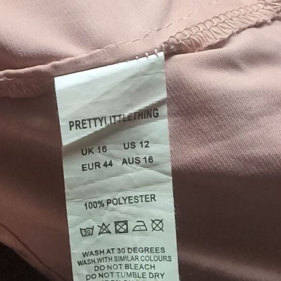PrettyLittle‎ Thing Rose Pink Satin Cowl Strap Midi Dress Size 12 - Picture 13 of 14
